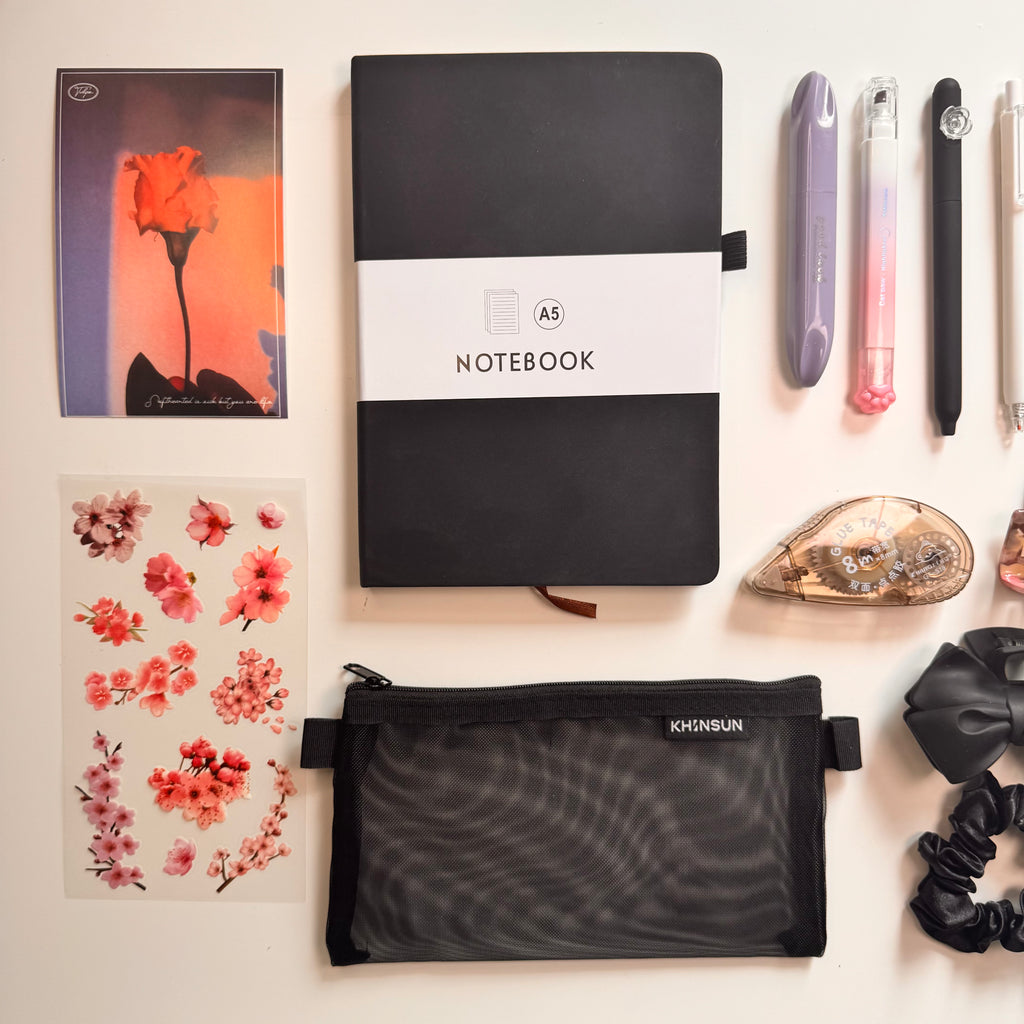 Midnight Aesthetic Set — Dark Minimal Stationery & Lifestyle Bundle